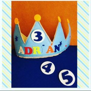 Corona Cumple de fieltro y telas