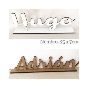 Nombre de madera con base