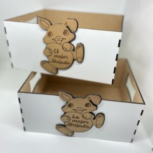Caja ahijados en madera