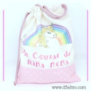 Bolsa merienda diseño impreso arco iris