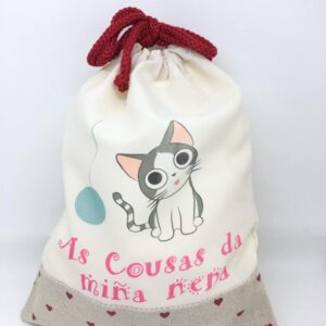 Bolsa merienda diseño impreso Gatito
