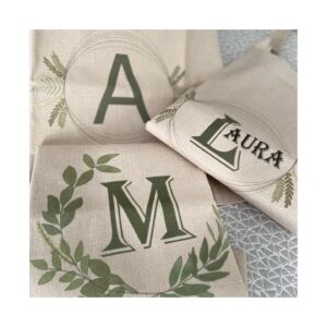 Tote bag diseño impreso modelo Iniciales Hojas
