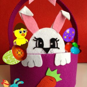 Cestas de fieltro conejo pascua