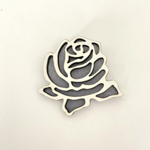 Broches flor madera