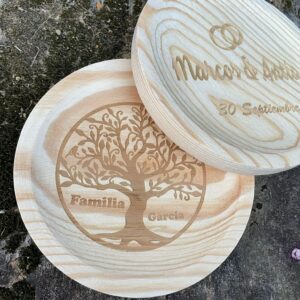 Plato de madera para pulpo grabado láser
