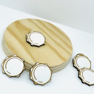 Broches pandereta madera