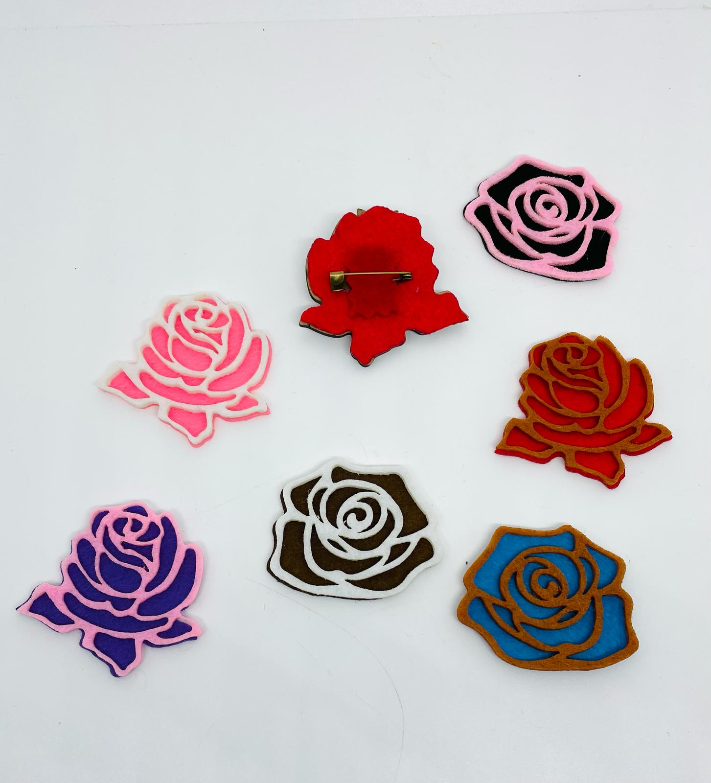 Broches flor fieltro - Imagen 2