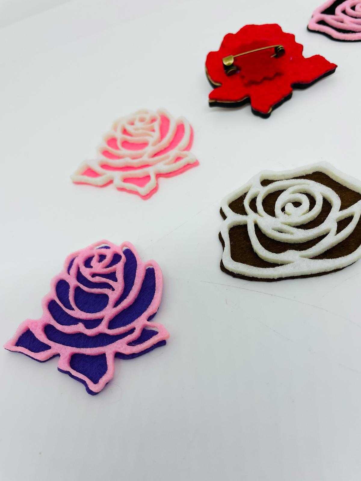 Broches flor fieltro - Imagen 4