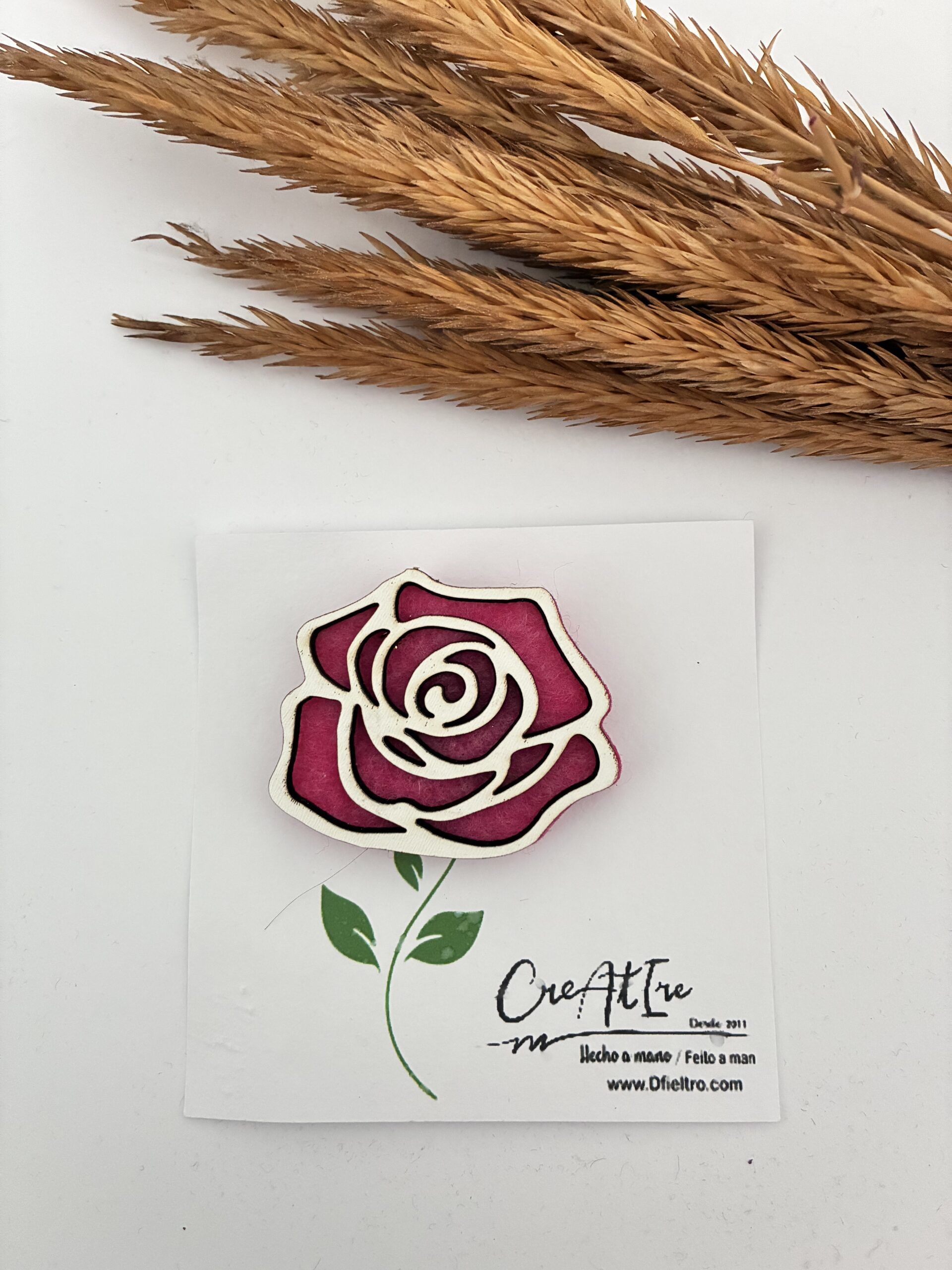 Broches flor madera - Imagen 16