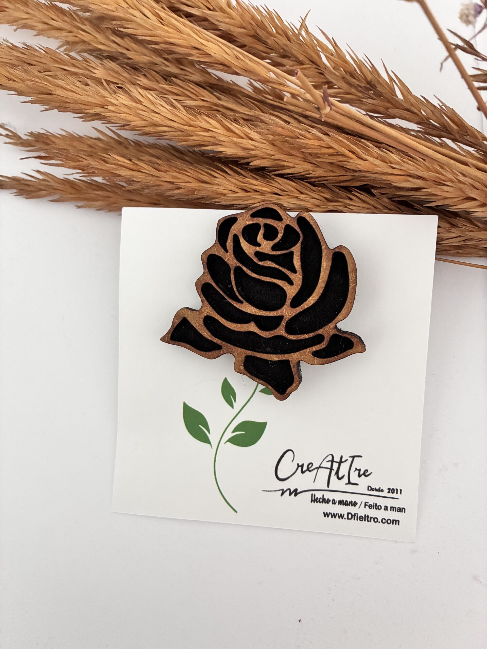 Broches flor madera - Imagen 17