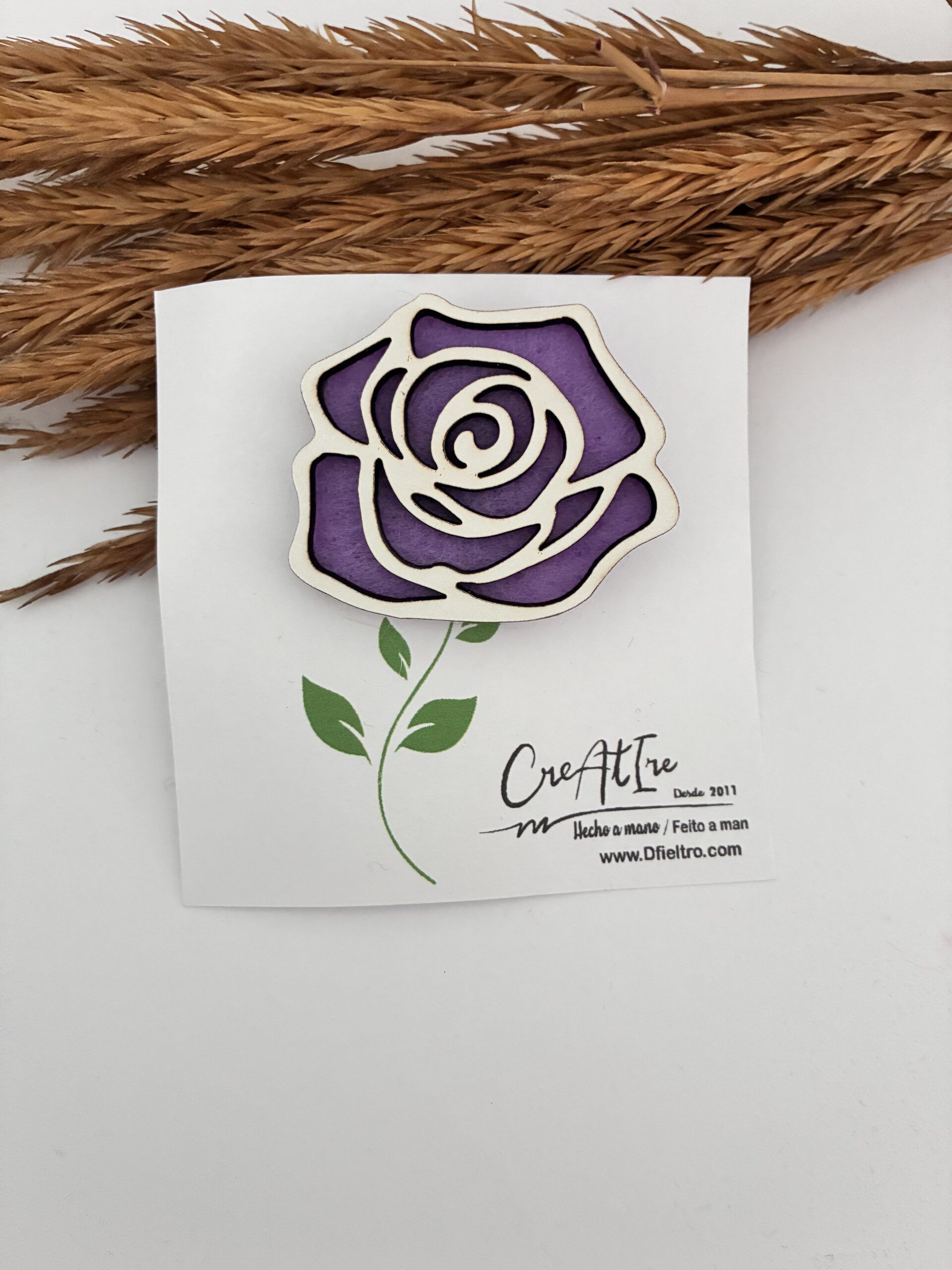 Broches flor madera - Imagen 4